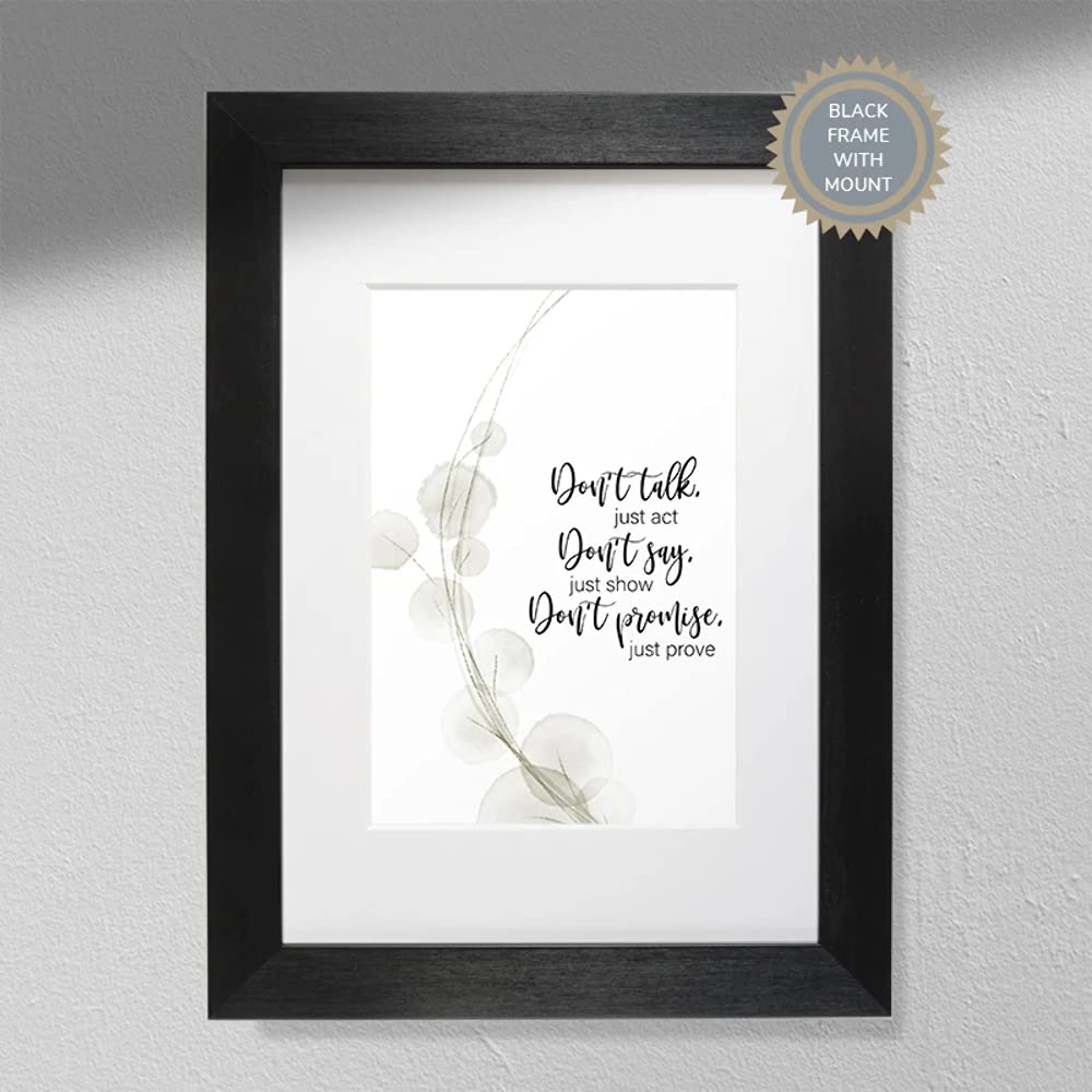 Hygge Creations Don't Say, Talk, Promise Quote Motivational A4 Print Only, White Paper