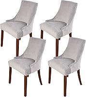 Vista 22 de MIFXIN Funda de terciopelo para silla lateral, elástica, lavable, inclinada, protector de asiento para comedor, banquete, decoración de fiesta