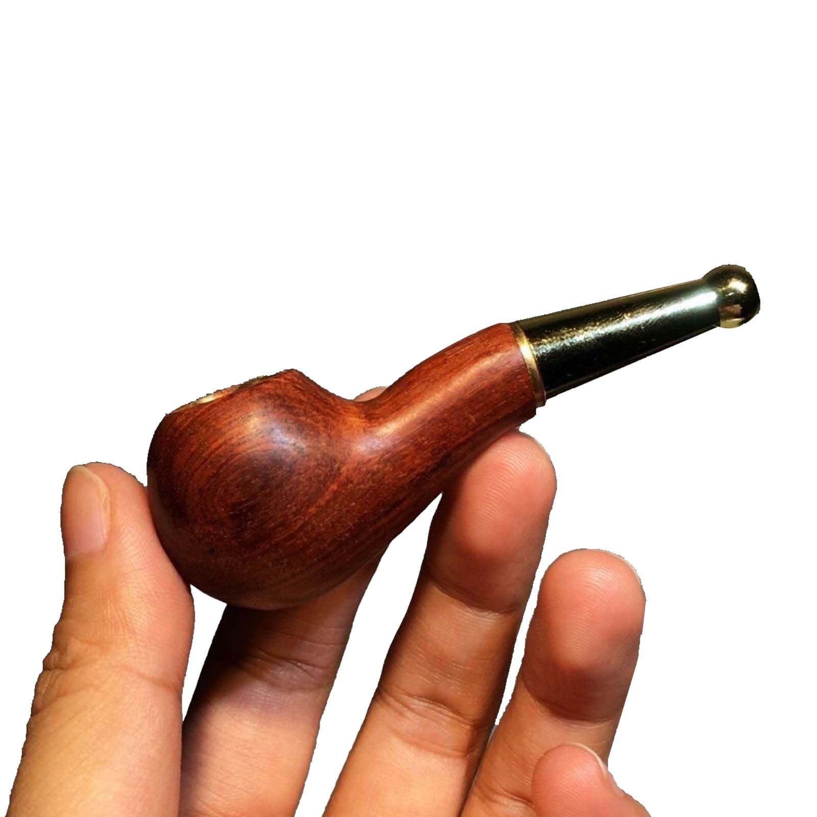 HGTRH Mini Tobacco Pipe, Handmade Wooden Pipe Cigarettes to Smoke Perfect Beginner Pipe Portable Detachable Smoking Pipe Short Mouthpiece Red Sandalwood Pearwood A