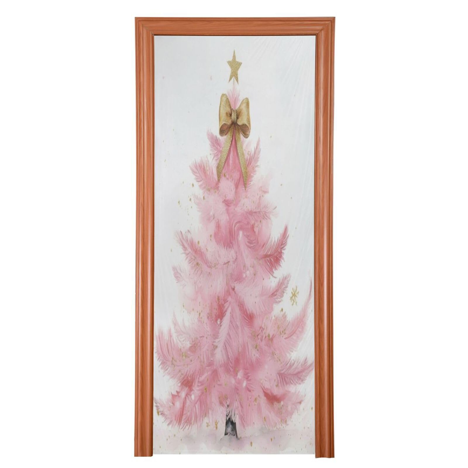 J JOYSAY Pink Christmas Trees Door Decorations Door Cover Xmas Door Covers Christmas Decorations Door Decor for Christmas Outdoor Décor,35x79 in