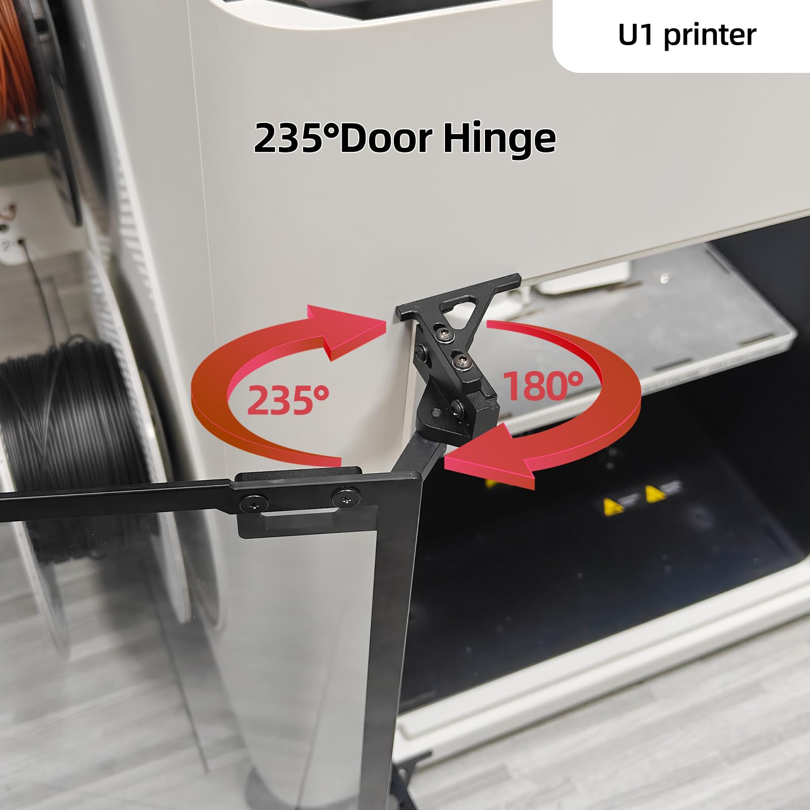 BCZAMD Zestaw montażowy do przednich drzwi do snapmakera U1: 180/235° obrotowy obrotowy zawias CNC, zamiennik z narzędziami do akcesoriów do drukarek 3D