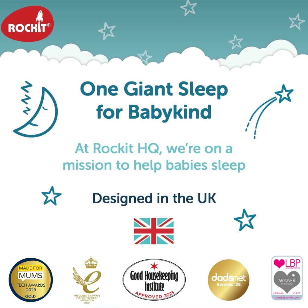 Rockit Bilanciere ricaricabile con due staffe, supporto per il sonno del bambino, dondola delicatamente qualsiasi passeggino o passeggino, velocità regolabile con timer di 60 minuti – si adatta a