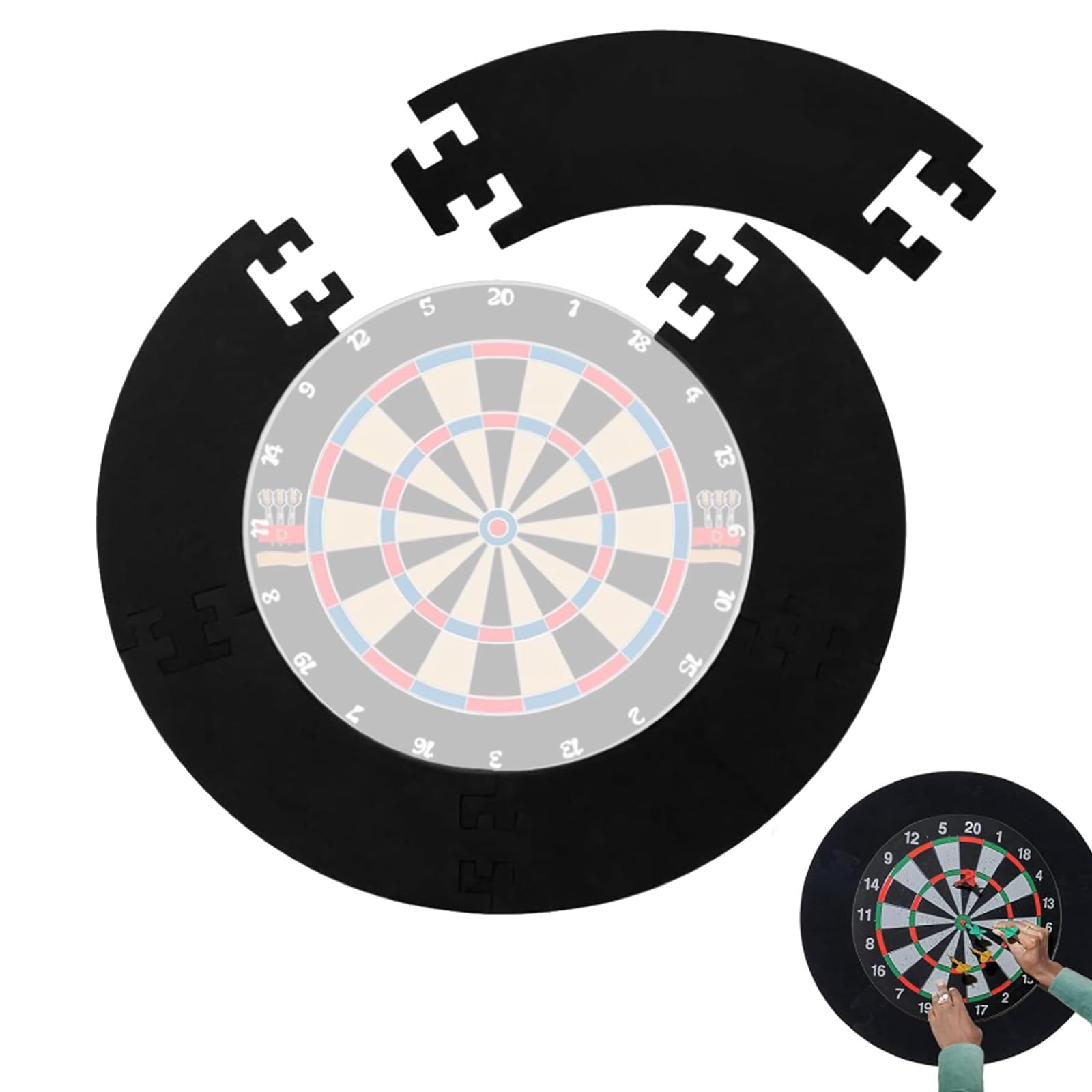 Dart Catchring Surround,Anello di Protezione per Freccette,Anello di Protezione per Bersaglio per Freccette da 45cm,Dart Surround Catchring in Nero,Stabile in Eva per Bersaglio Surround Durevole