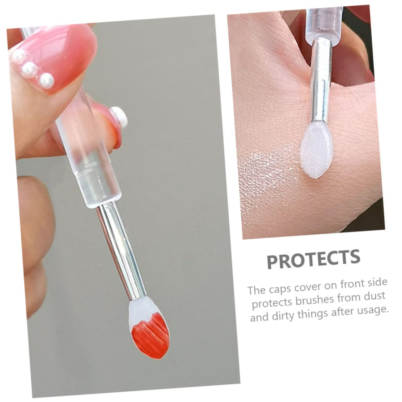 Baluue Silicone Lipstick Brush Set Makeup Tool Caps Lip Mask Brush for Lip Cream Lipstick Applicati