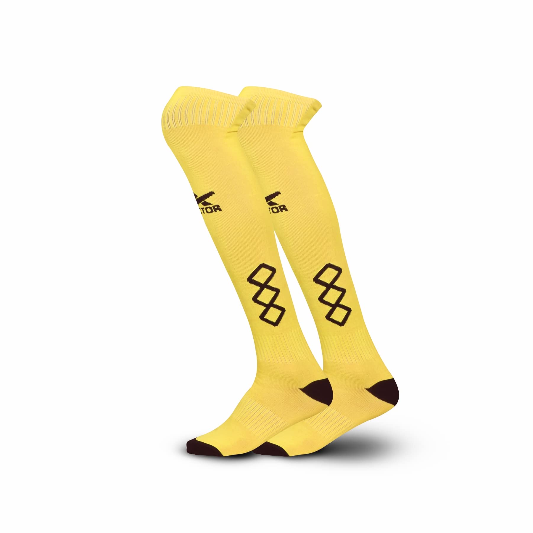 Vector XVector X Cyrus Stockings | Polyester Stretchable Material | Knee Length | Unisex Pack of 1 Pair (Yellow, Junior)