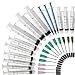 Momok 15 Packs - 20ml, 10ml, 5ml, 3ml, 1ml Syringe with 14ga, 18ga and 20ga Blunt Tip Needles and Caps for Refilling and Measuring Adhesives or Glue Applicator