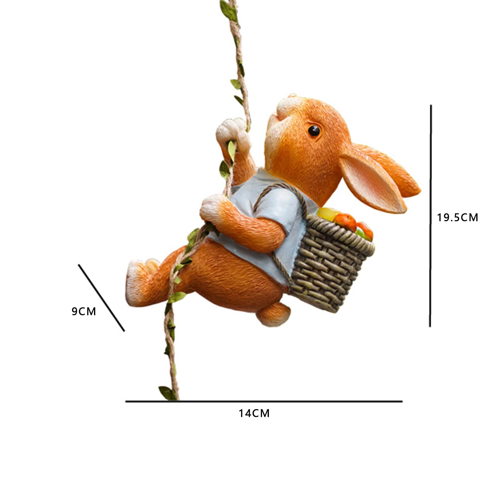 Adornos de jardín, estatuas y esculturas de Decoraciones de Conejo de Pascua al Aire Libre, estatuilla de Conejito, decoración artística, Adorno Colgante de árbol para Patio, hogar, Lectura
