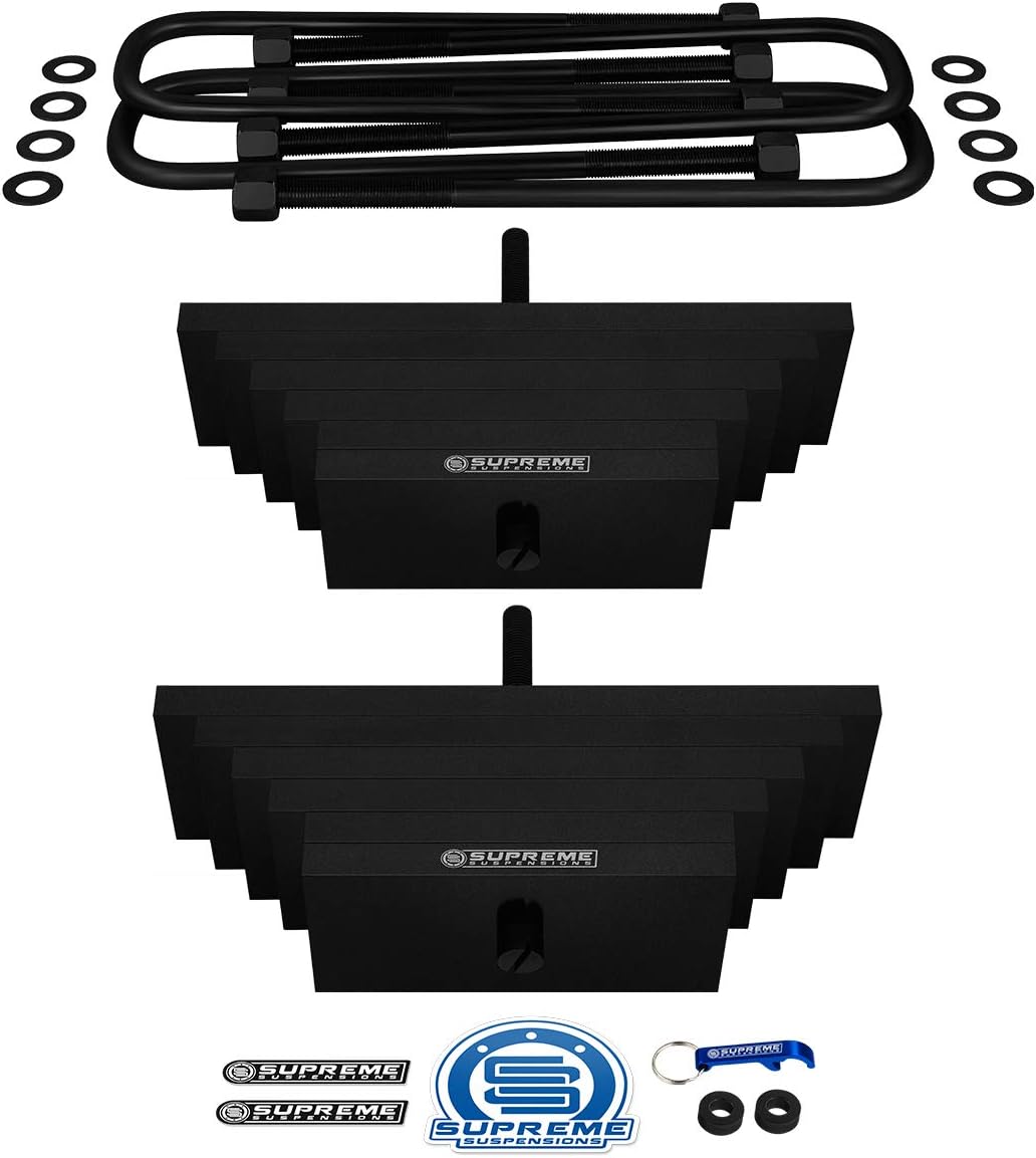 Supreme Suspensions - 3" Front Lift Kit for Ford F250 / F350 Super Duty and 2000-2005 Ford Expedition High-Strength Steel Leaf Pack + Heavy-Duty U-Bolts 4WD