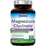 Innate Vitality Magnesium Glycinate 500mg | 70mg Elemental Magnesium Supplement - High Absorption, Non Buffered, Non-GMO & No Gluten - Vegan - Nerve Health - 240 Capsules (Pack of 1)