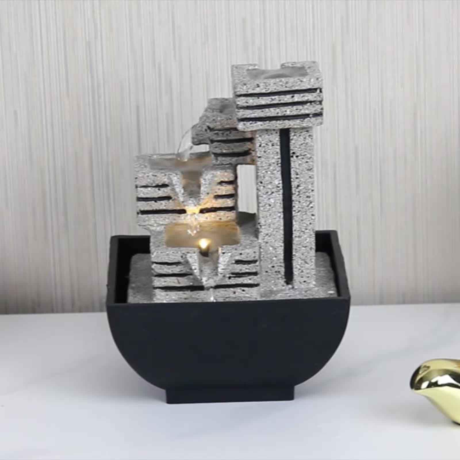 La fontana del tavolo, Fontane da tavolo for interni a 4 livelli con luci a LED