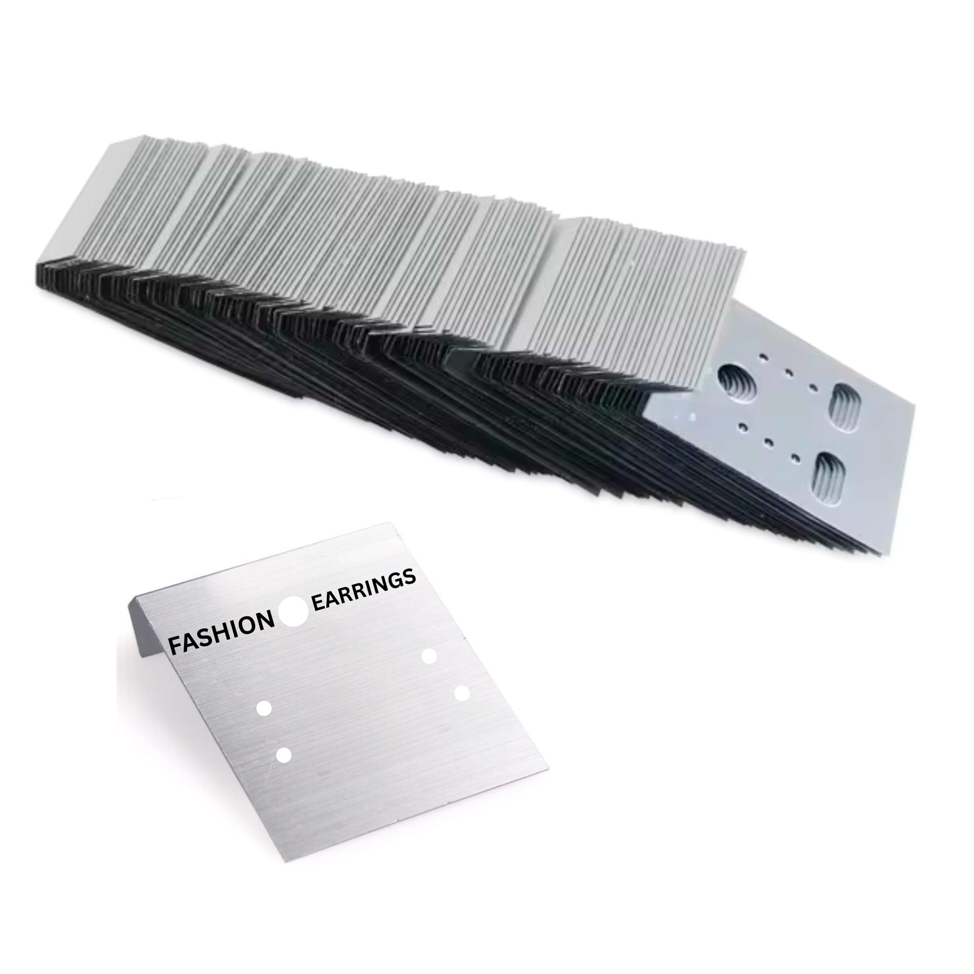 100 Pcs Plastic Jewelry Earring Display Cards Ear Stud Plastic Earring Card Holder, Jewelry Organizer, Jewelry Packaging, DIY Holder, (Silver)-image-32