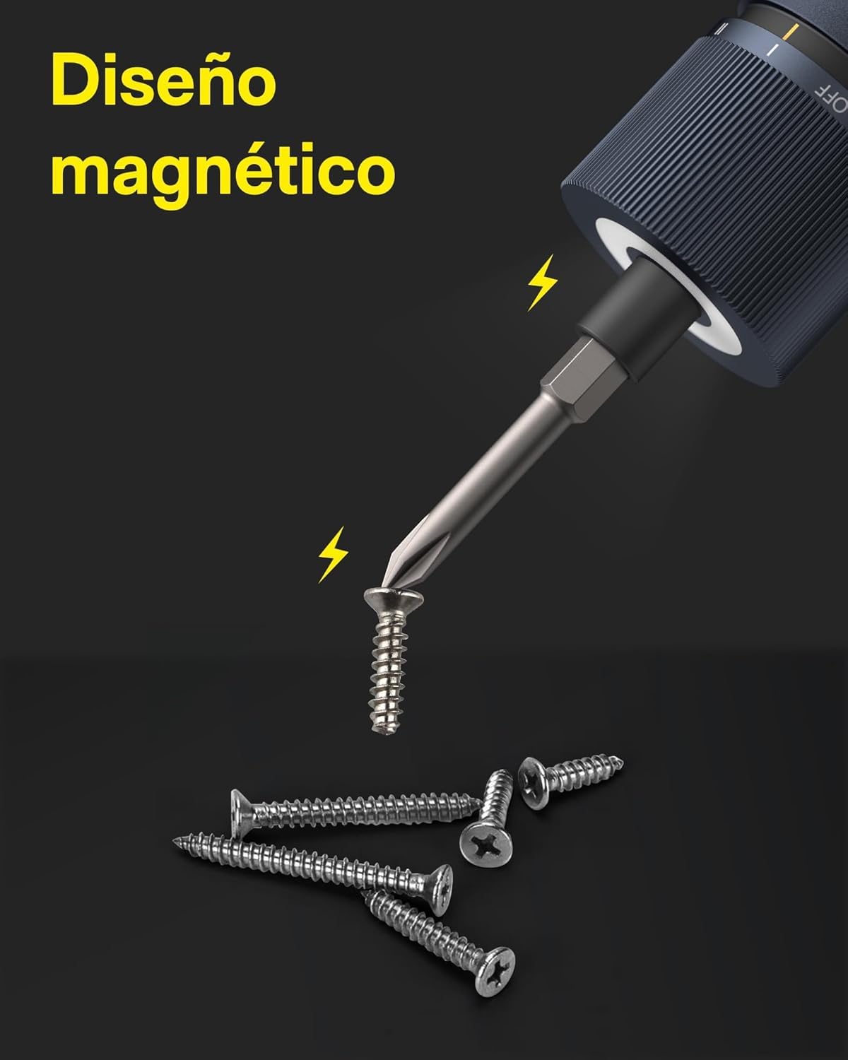 HOTO Juego de Destornillador Eléctrico 3.6V Inalámbrico, 4 N.m de Par | 12 Puntas de Acero S2 y Luz LED, kit de herramientas para reparación de computadoras y montaje de muebles