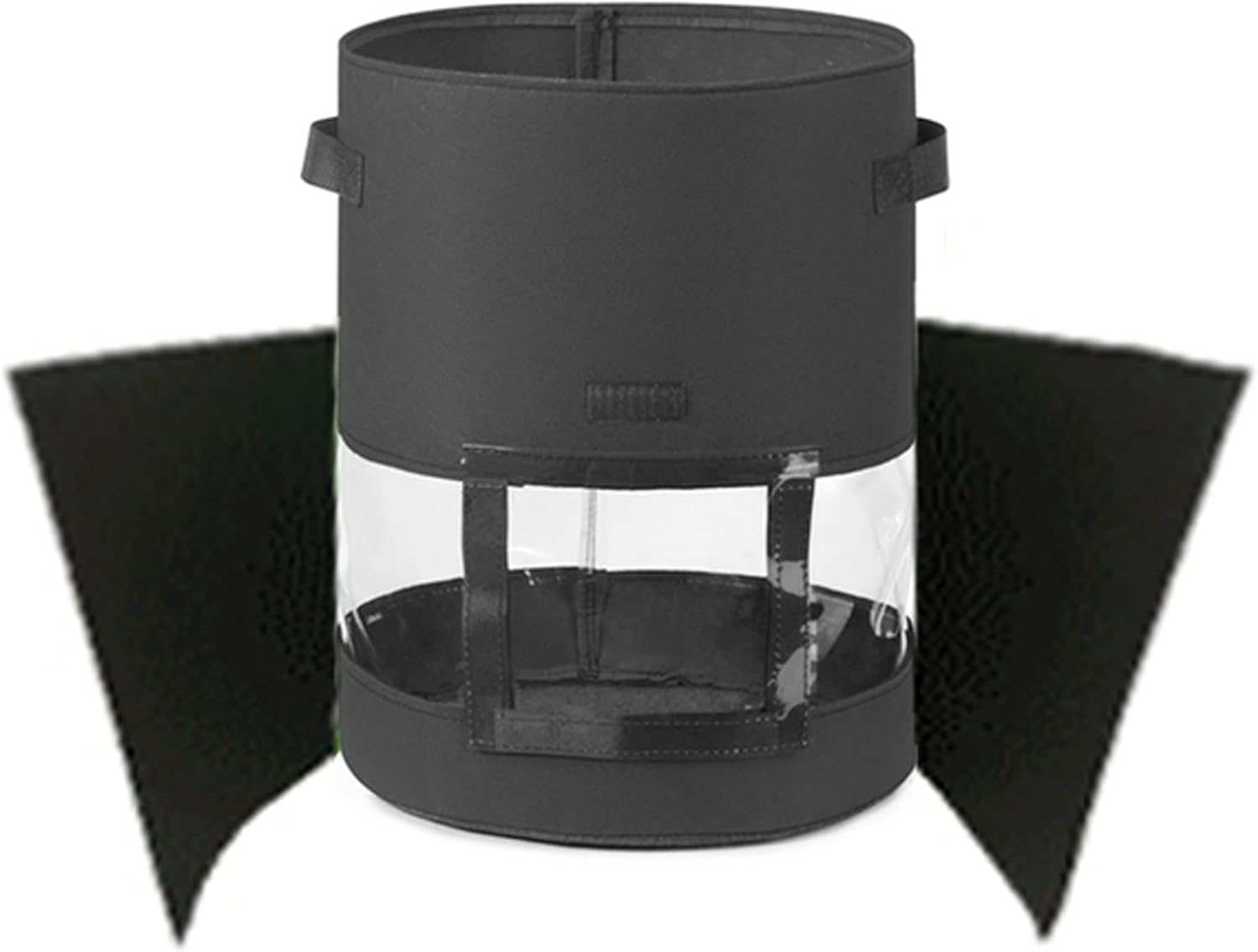 2 Size Plant Potato Grow Bags Home Garden Pot Vegetable Growing Bags Moisturizing Garden Bag Aeration Fabric Pots with Handles and Harvest Window (7 Gallon: 30x35cm/11.81 x 13.78inch, B-Black)