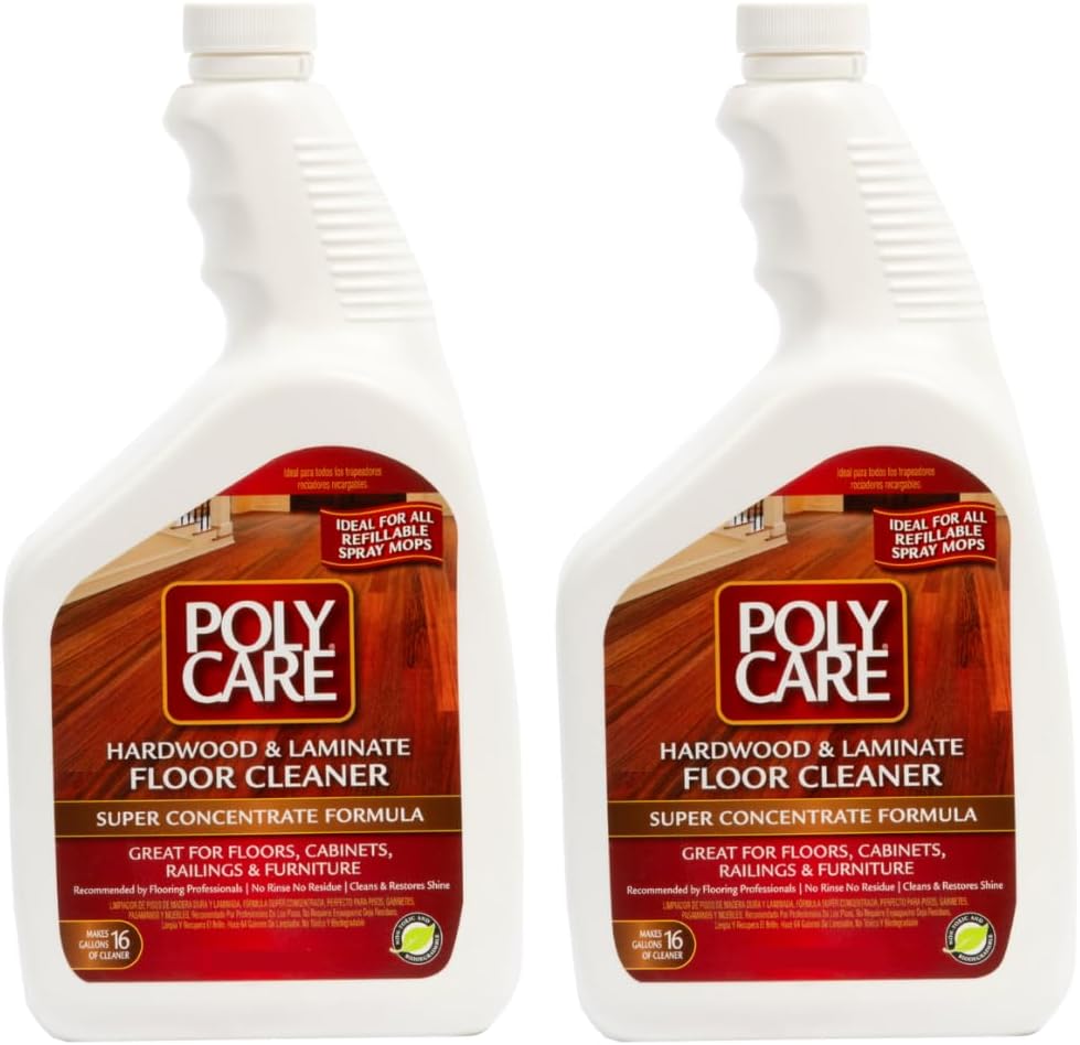 Hardwood Floor Cleaner Super Concentrate - 40 Fl Oz (2 Pack) - Fresh- Dilute Concentrate with Water for Spray Mops and Spray Bottles - Residue-Free Floor Cleaning Solution