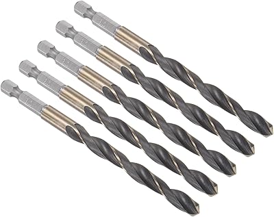Kozelo 5pcs Titanium Coated Drill Bit with 1/4