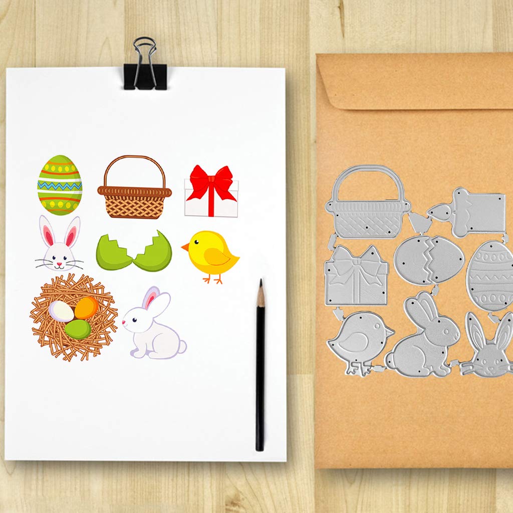 Nuevos Troqueles de Corte, Huevos de Pascua Conejo Troqueles de Corte de Metal Plantilla Scrapbooking Sello de álbum de Bricolaje