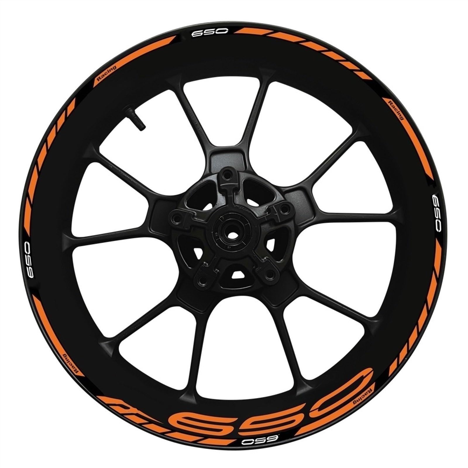 Stickers Motorcycle Wheel Stickers Reflective Rim Motorbike Waterproof Decals for Kawasaki Z650 Z 650(Style 21)