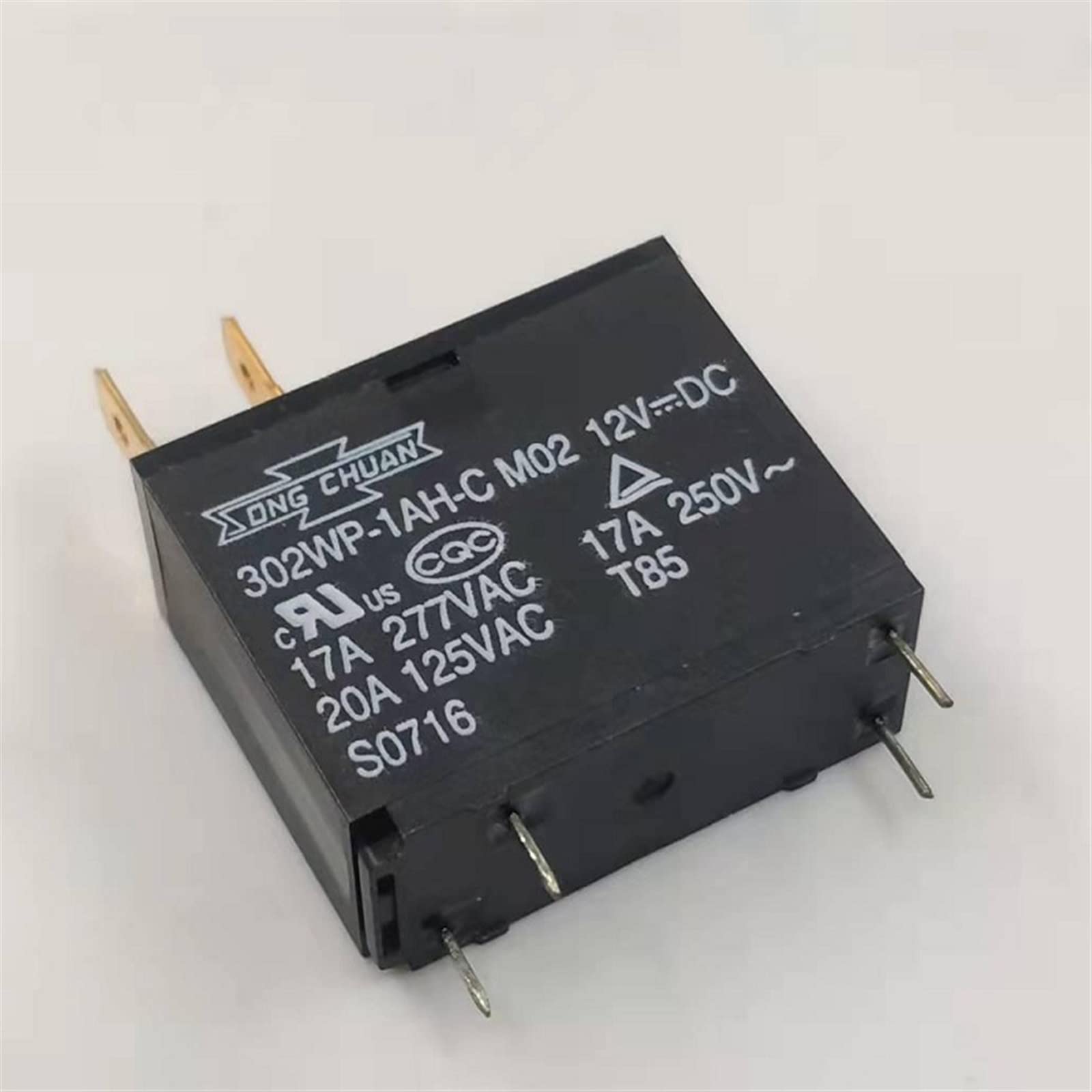 AQHYEBNSR 5PCS Relay 302WP-1AH-C M02/M07 12VDC 17A/277VAC 20A/125VAC 4PIN Alternative JQX-62F-012-1H for Water Heater Microwave Oven