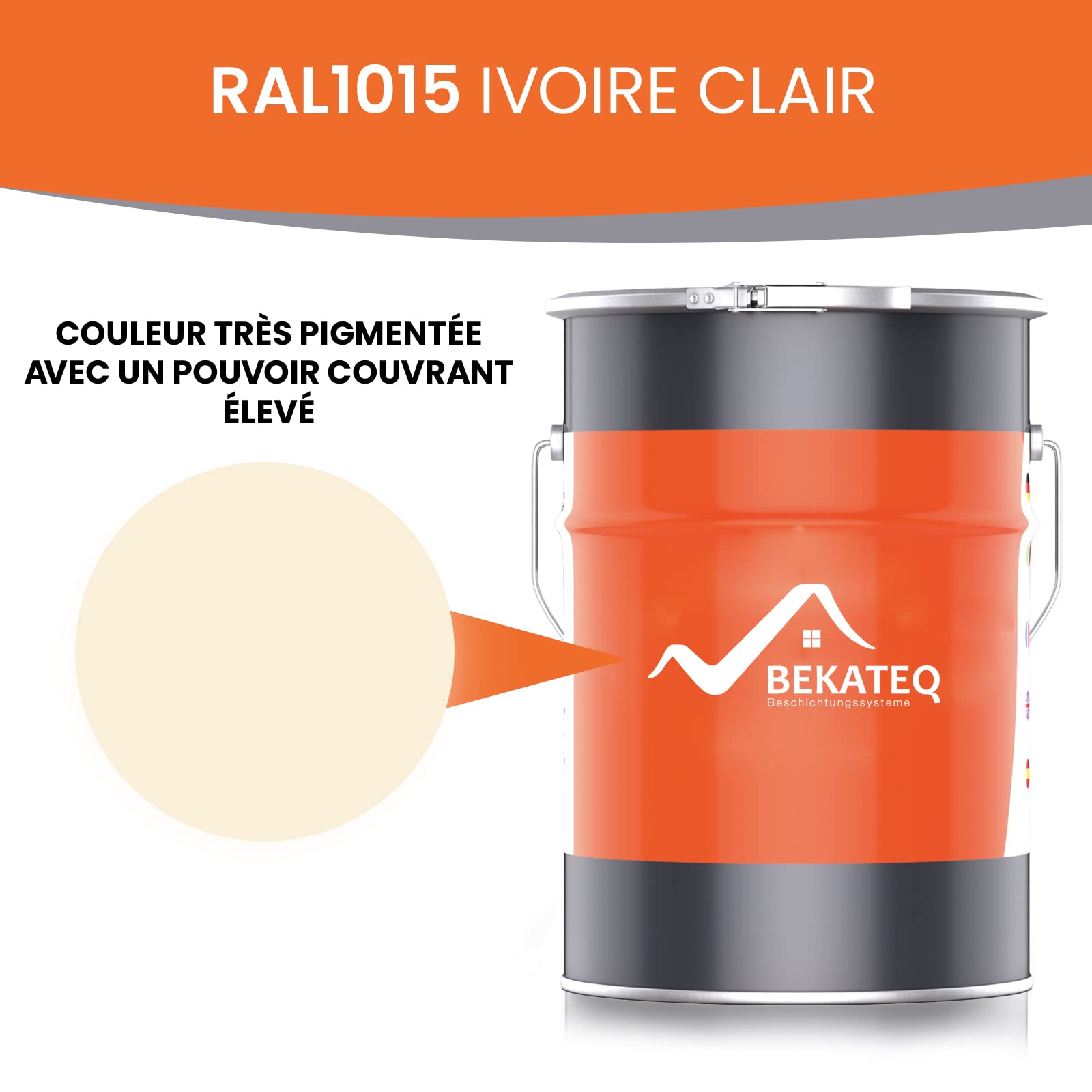 BEKATEQ PREMIUM Ragréage sol en résine époxy, Ivoire clair 10kg - Enduit d'égalisation pour niveller des sols, Mastic bicomposant pour intérieur & extérieur: épaisse, forte, sans solvants BK-205EP