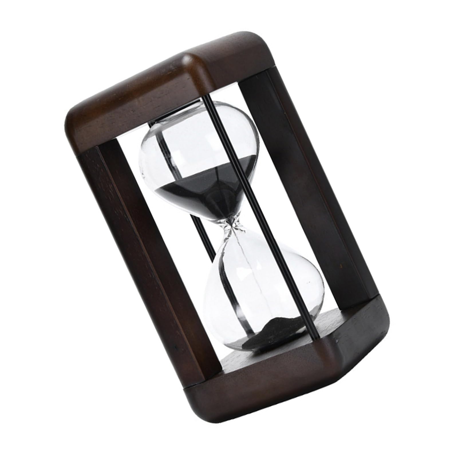MALSSE Modern 30 / 60Minute Timer Large Wooden with Black/White Sand for Timed Activity and Decors Time Management Tool