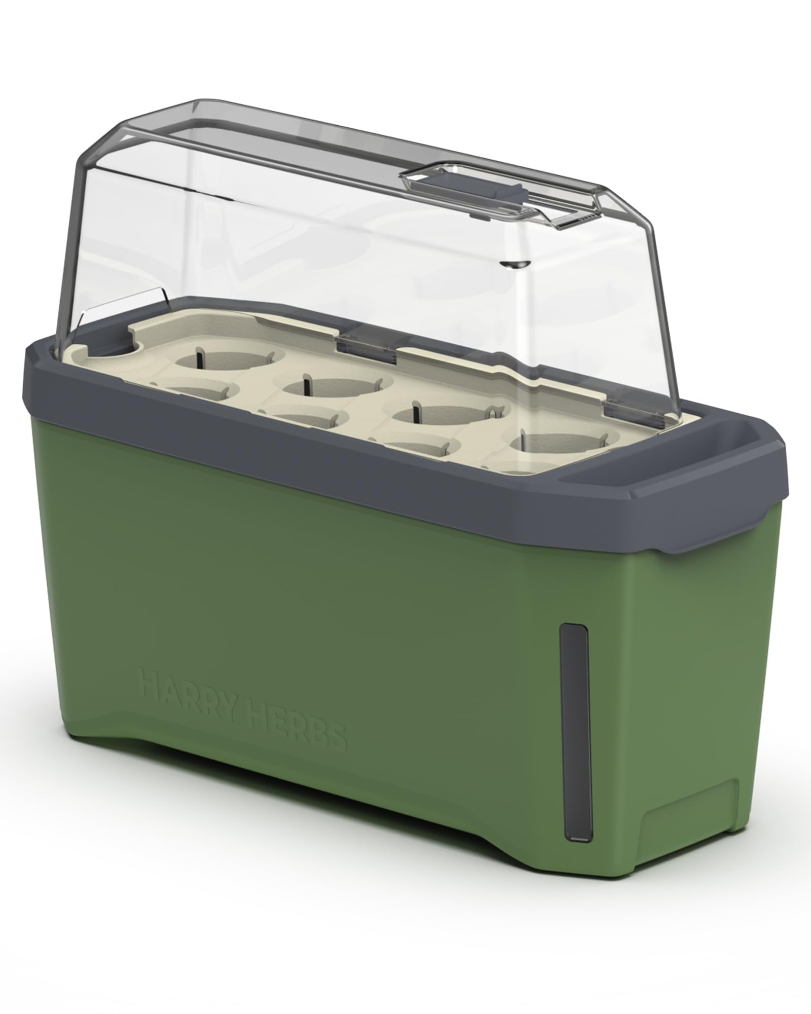 B&Q -  Harry Herbs 4-In-1 Planter Pot For HerbsGreenRemovable LidSelf-Watering0.5L Water Reservoir5L Soil Capacity