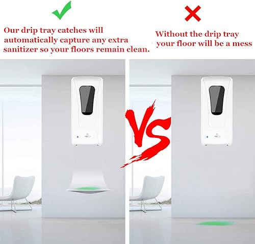 Miniatura 2 de Bandeja de goteo dispensador automático de desinfectante de manos, montaje en pared, bandeja de captura de aerosol para alcohol y jabón en espuma,