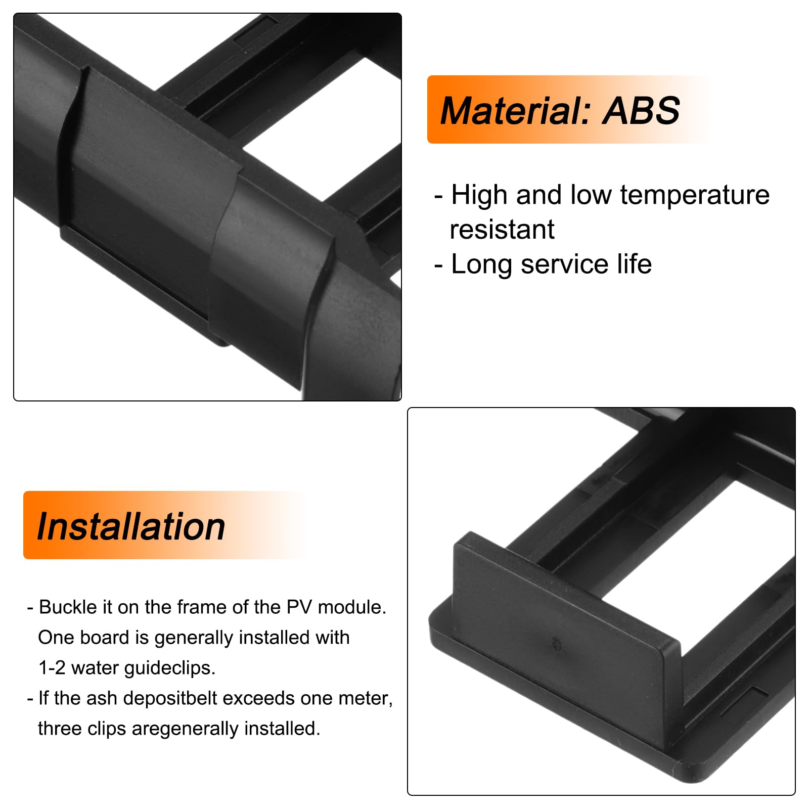 QUARKZMAN 50 Stück Solarpanel Wasserablauf Clips 35mm Schlammentfernungsclips Wasserablaufclips Entwässerung Wasserführung Reinigungsclips für Solarpanel PV Solarmodule Dach Photovoltaik