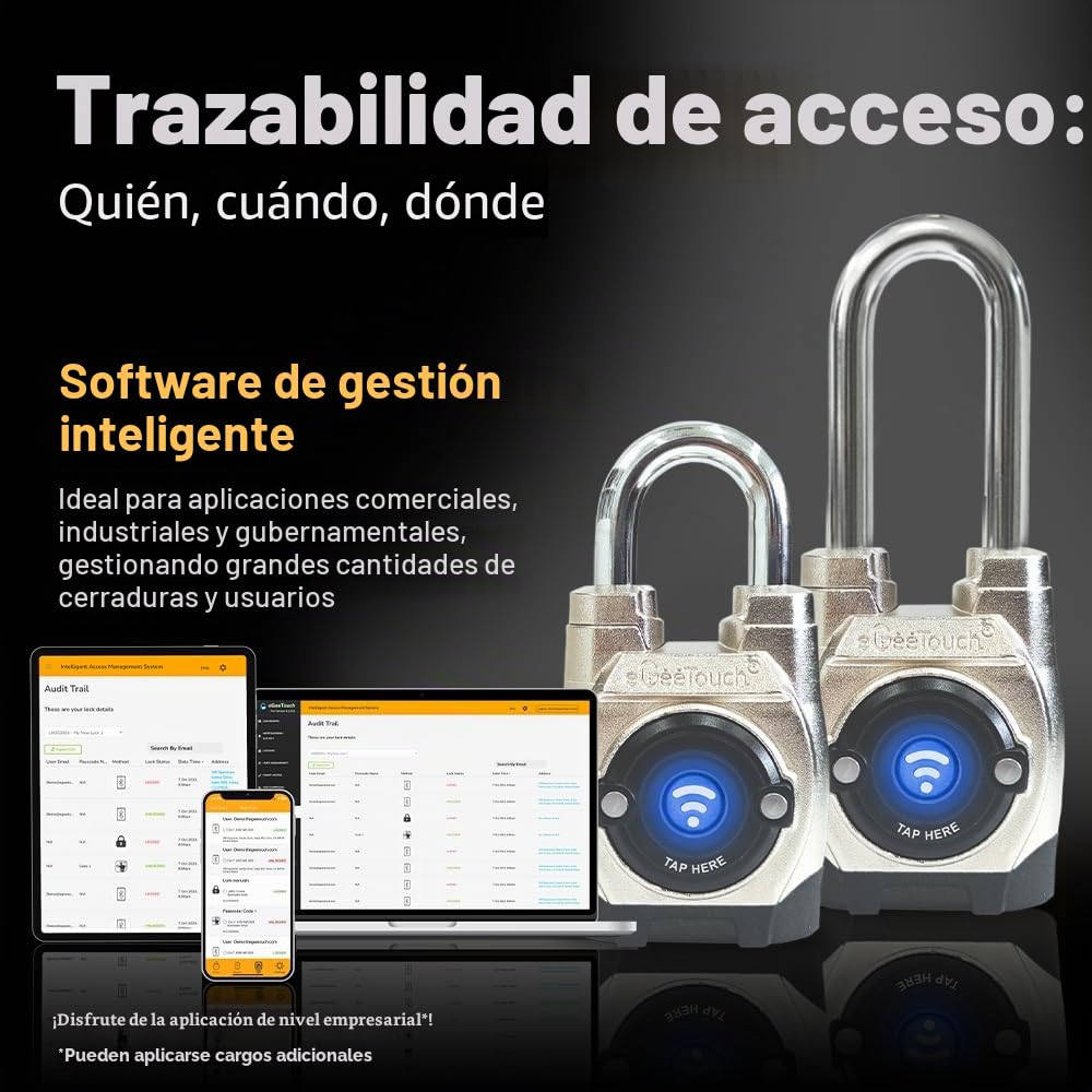 5ª generación [2023] Candado inteligente para exteriores IP66 resistente a la intemperie Diseño robusto para uso comercial, Bluetooth + NFC (anticorte)
