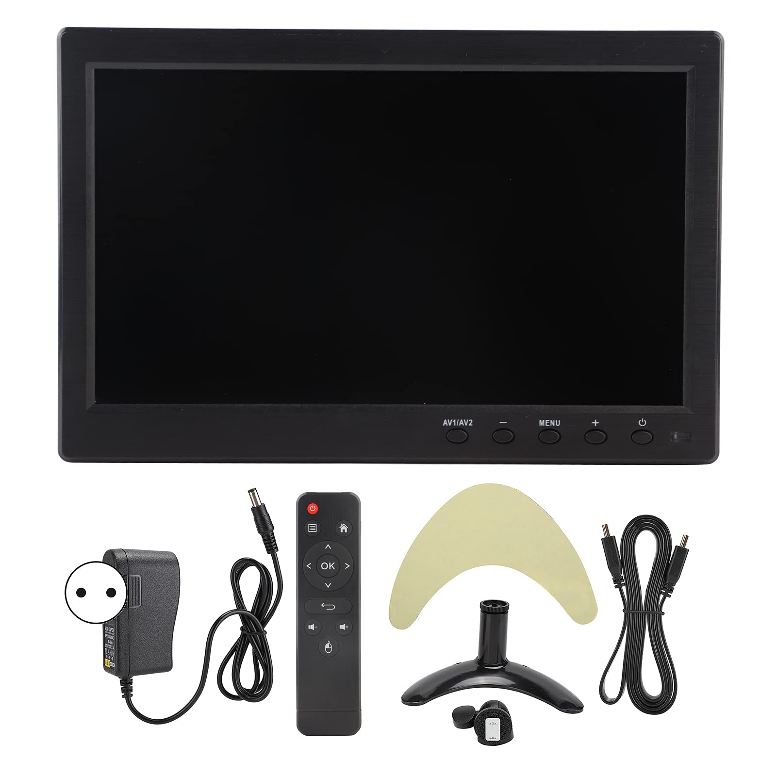 Denash Schermo Monitor da 10,1 Pollici, 1080P Risoluzione Schermo Monitor IPS HDMI 16: 9 Adatto per, 360, videosorveglianza, Video Auto, Menu Multi Lingua(Spina UE)