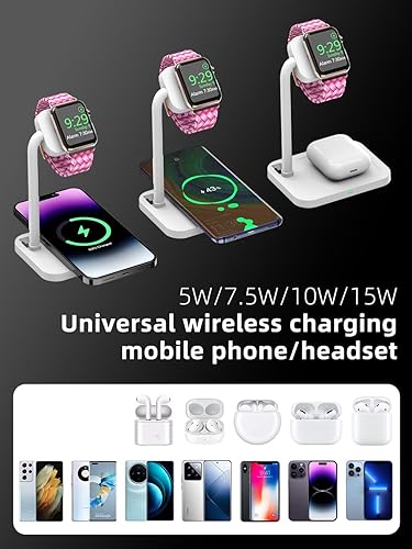 Miniatura 2 de Soporte de carga 2 en 1 para iWatch SE7654321, cargador inalámbrico para teléfono 131211X8Airpods 2, base de soporte para iWatch (adaptadores no