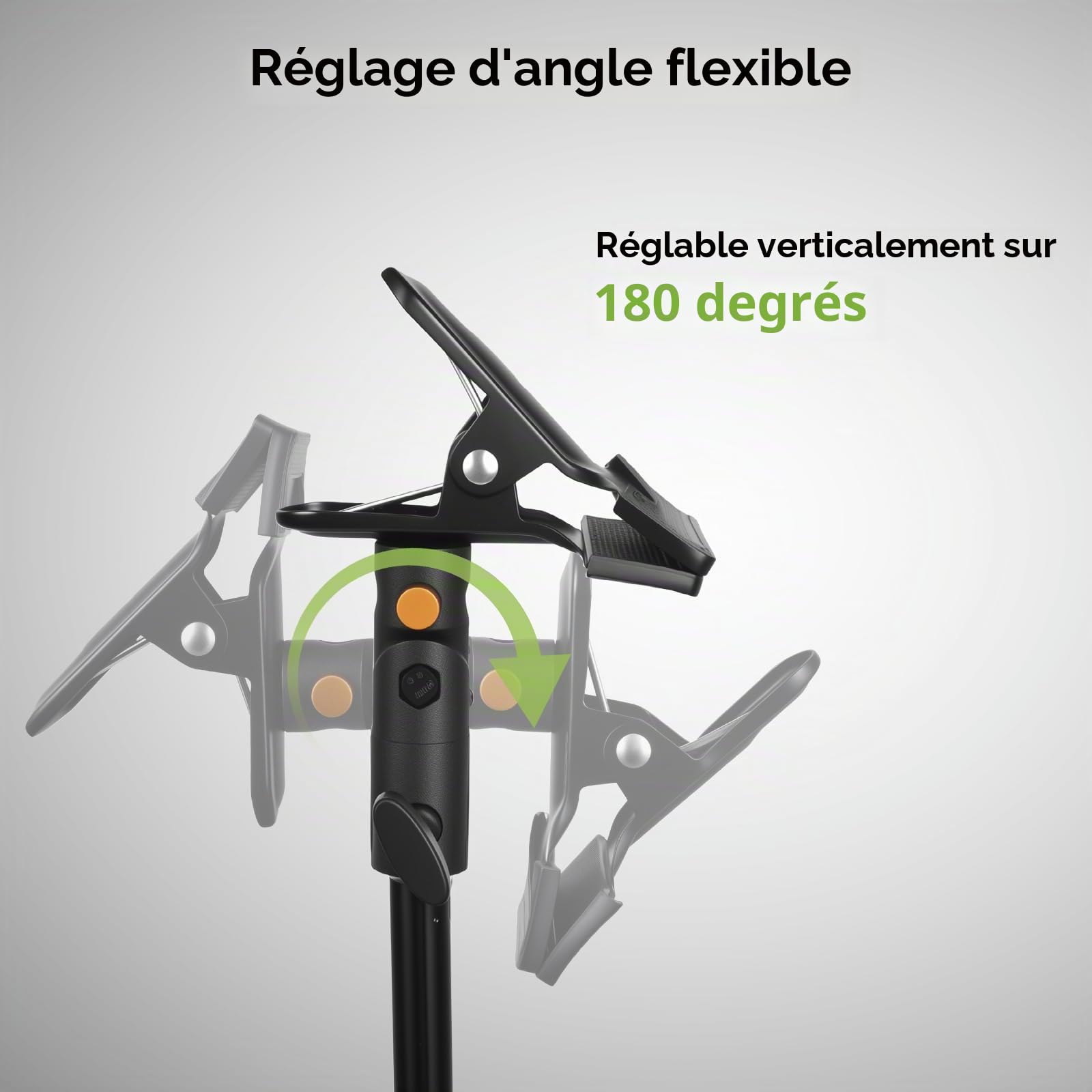 OTraki Lot de 2 Pince Réflecteur Réglable à 180° Pince Métallique Puissante pour Studio Photo avec Adaptateurs à Vis de 1/4'' à 3/8'', Support de Réflecteur Photographie pour Fond et Pied d'éclairage