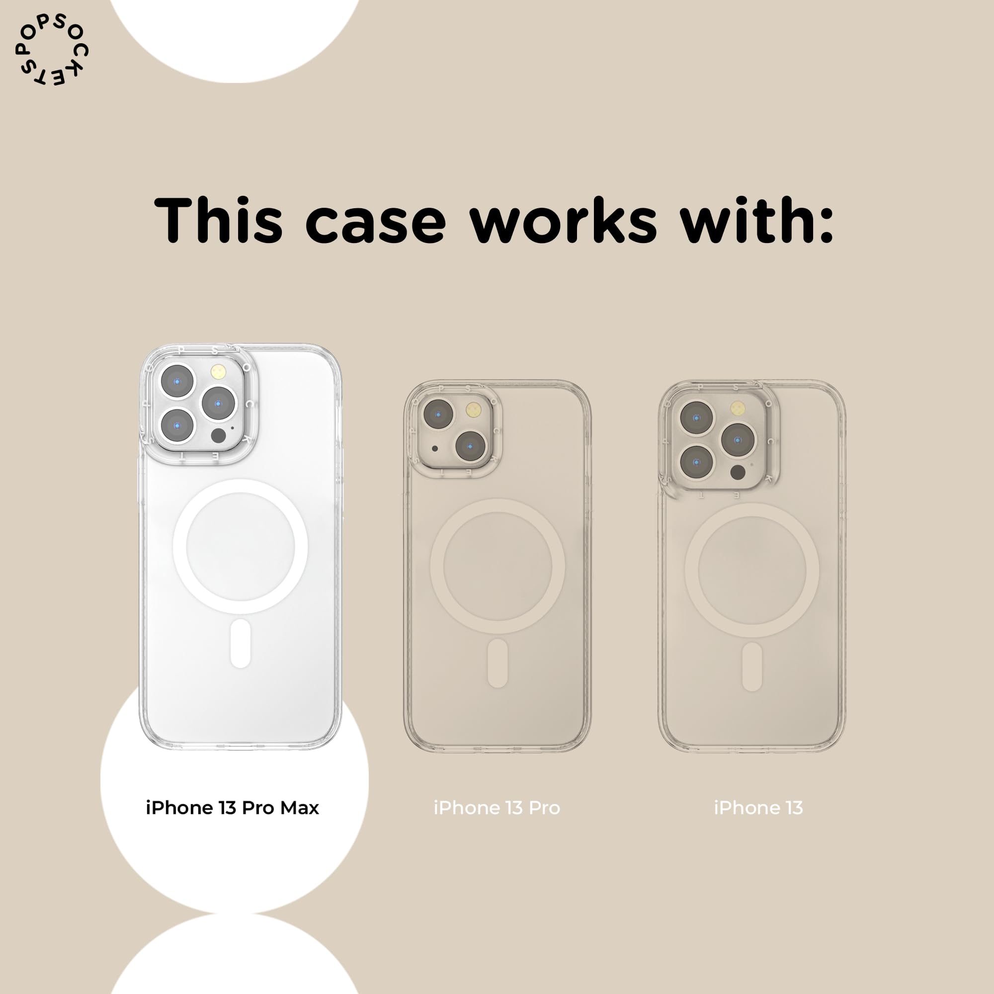 PopSockets Funda para iPhone 13 Pro MAX Compatible con MagSafe, Funda de