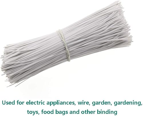 Miniatura 7 de Lazos giratorios de 6 pulgadas, bridas para bolsas con revestimiento de plástico, paquete de 1000 unidades (blanco)