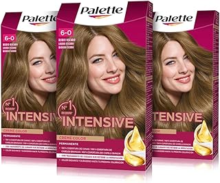 Schwarzkopf Palette Intensive Creme Color Colorant Permanent 6 Blond Foncé (Pack de 3), Teinture capillaire à l'huile de marula, coloration permanente jusqu'à 8 semaines