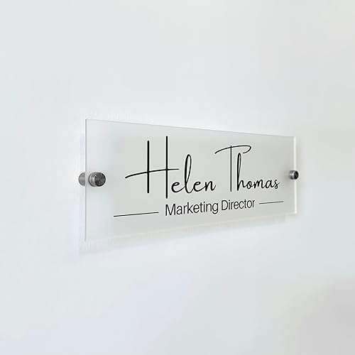 Miniatura 8 de Placa de nombre FROSTED – Decoración de oficina, letrero de recepción, decoración de puerta, letrero de entrada, regalo CEO, placa de nombre