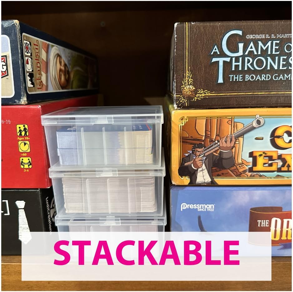 PRODUCT80 BitsBins 6 PACK Card Case for UNO, Holds Full Deck of Game Cards or Up To 142 Playing Cards in Deck Box, Snap Top Lid (6 Pack)