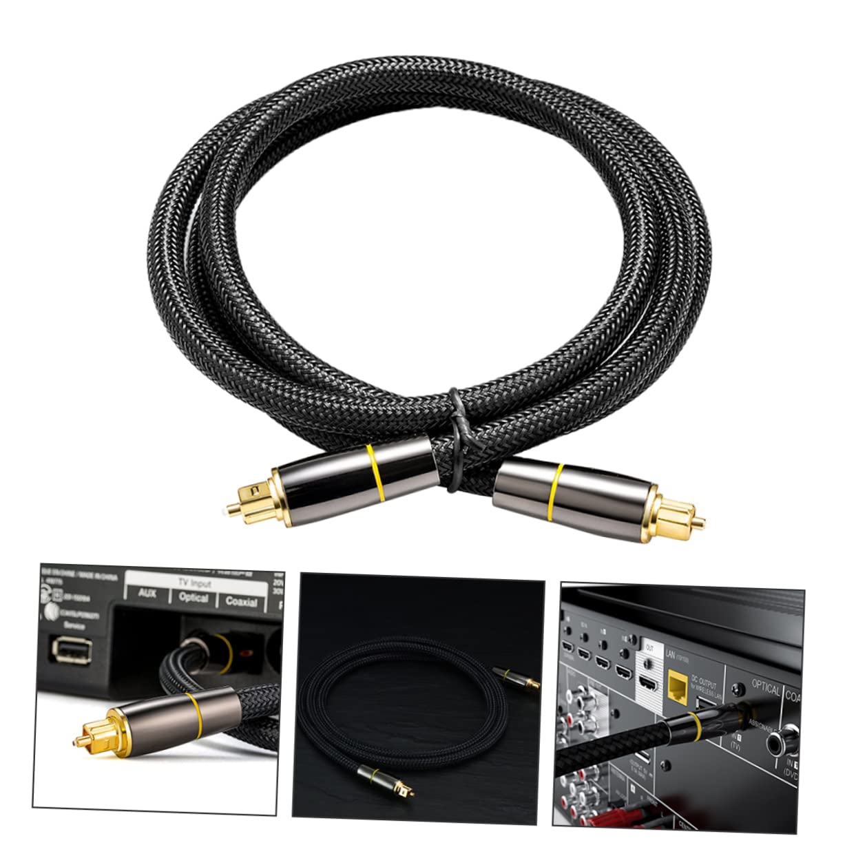 Câble Audio Optique Numérique 10m en Fibre Optique Noir
