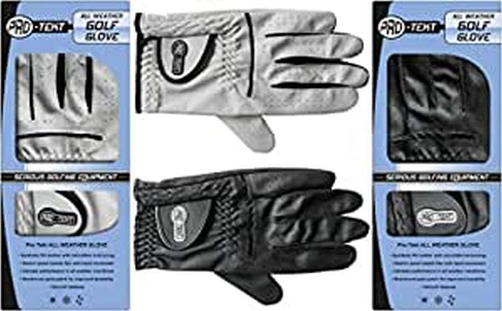 Pro-Tekt Men's Golf Gloves, Black, Medium/Large