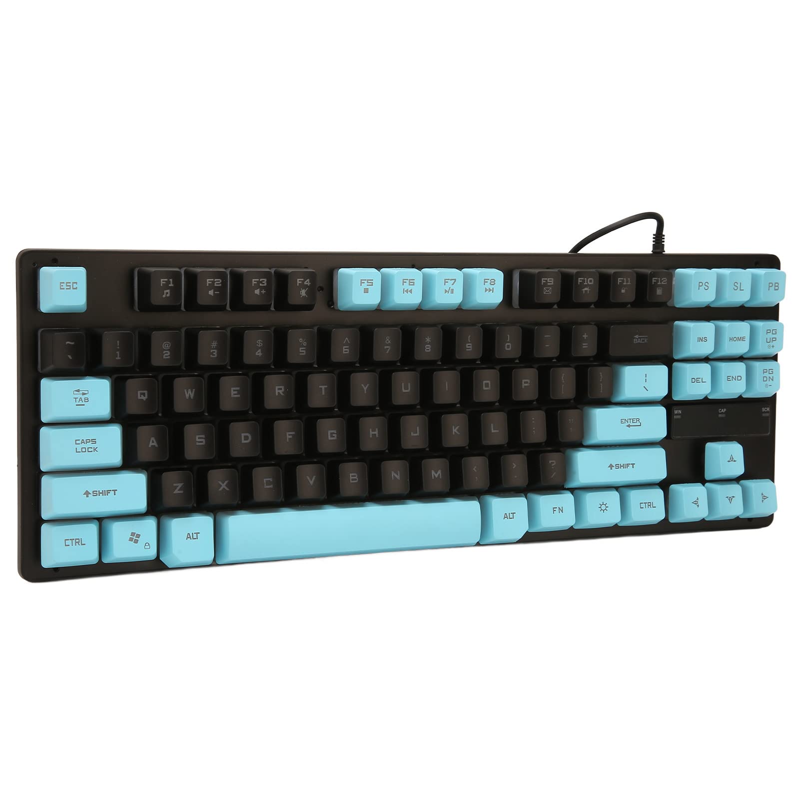 Acouto Tastiera da Gioco Cablata 87 Tasti Design Ergonomico Retroilluminato a Colori Accessori per Computer Notebook DesktopSupporti Blu Scuro per Tastiera da Gioco Cablata WinTastiera da