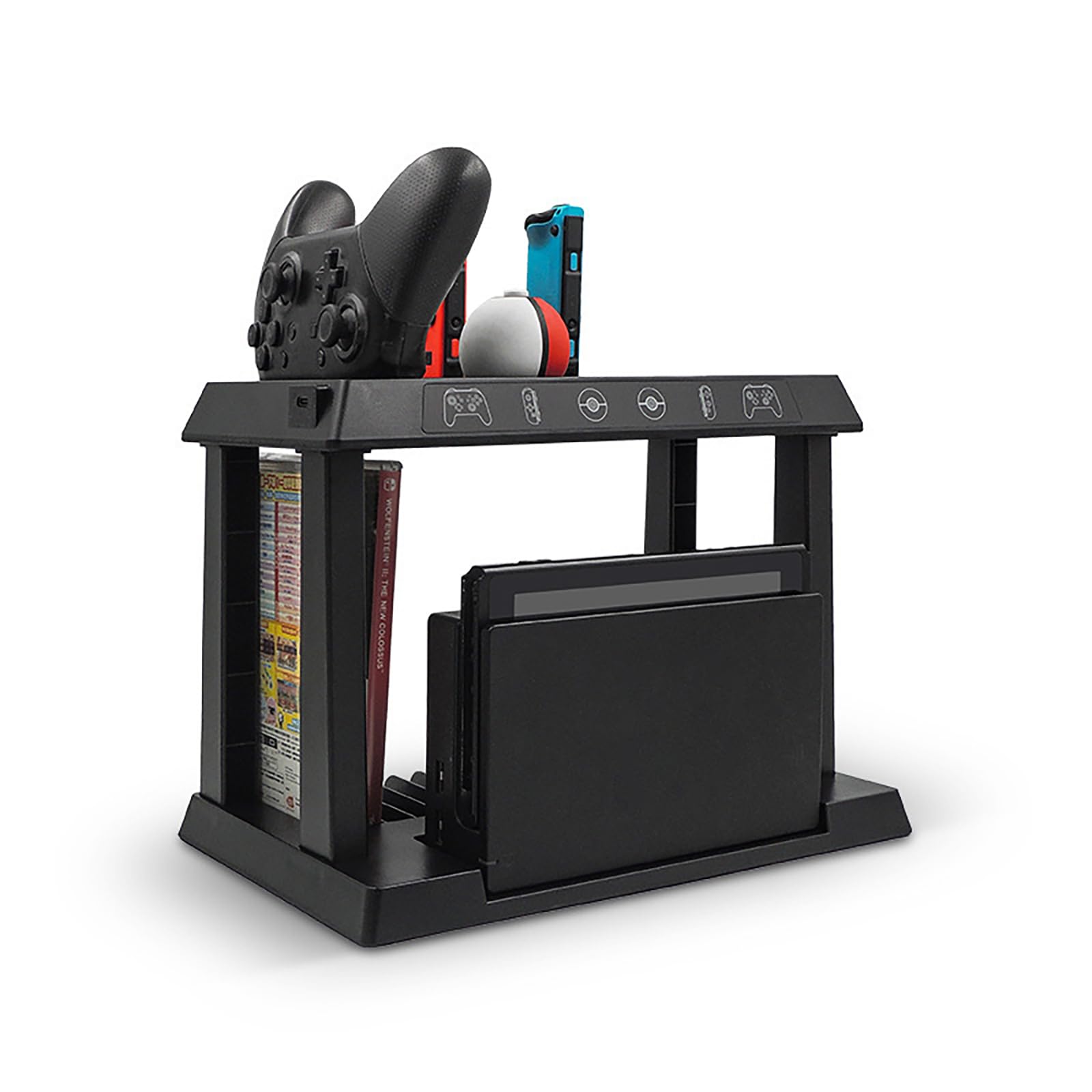 Stazione di ricarica portatile Supporto per organizer portatile Stand Controller Stand con Slot di archiviazione per disco per controller di gioco