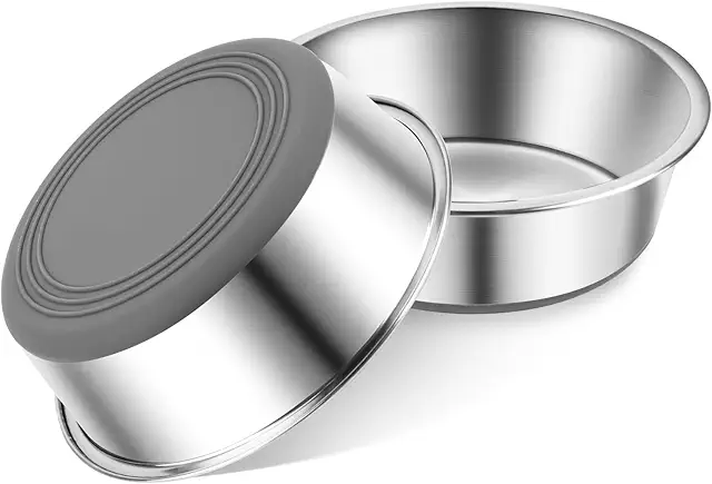 Lot de 2 gamelles chien inox antidérapantes, tailles multiples pour animaux