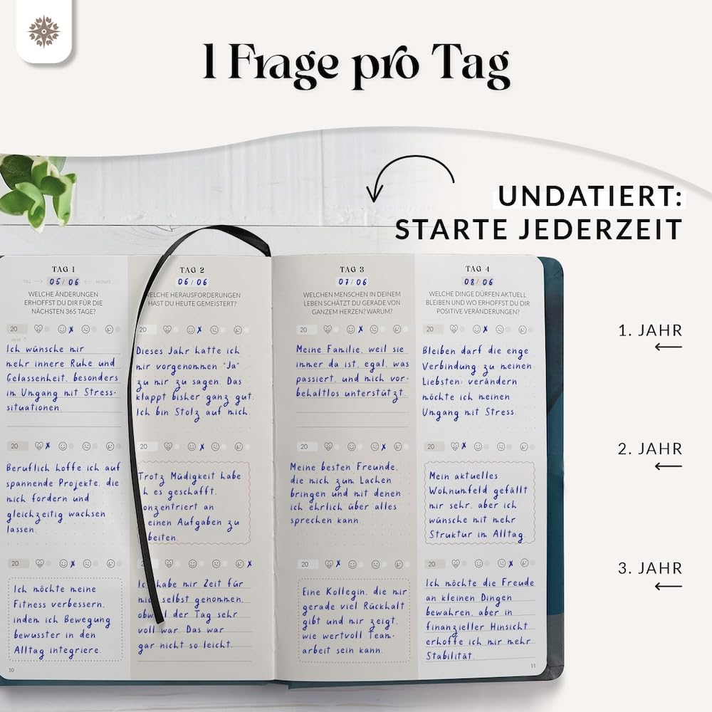 Lebenskompass® 3 Jahres Tagebuch für Erwachsene - Deeptalk Eine Reise zu mir Selbst "CANYON" One line a day - 5 Minuten Tagebuch Erinnerungen, Reflexion und Achtsamkeit - Journal Buch DIN A5 Hardcover
