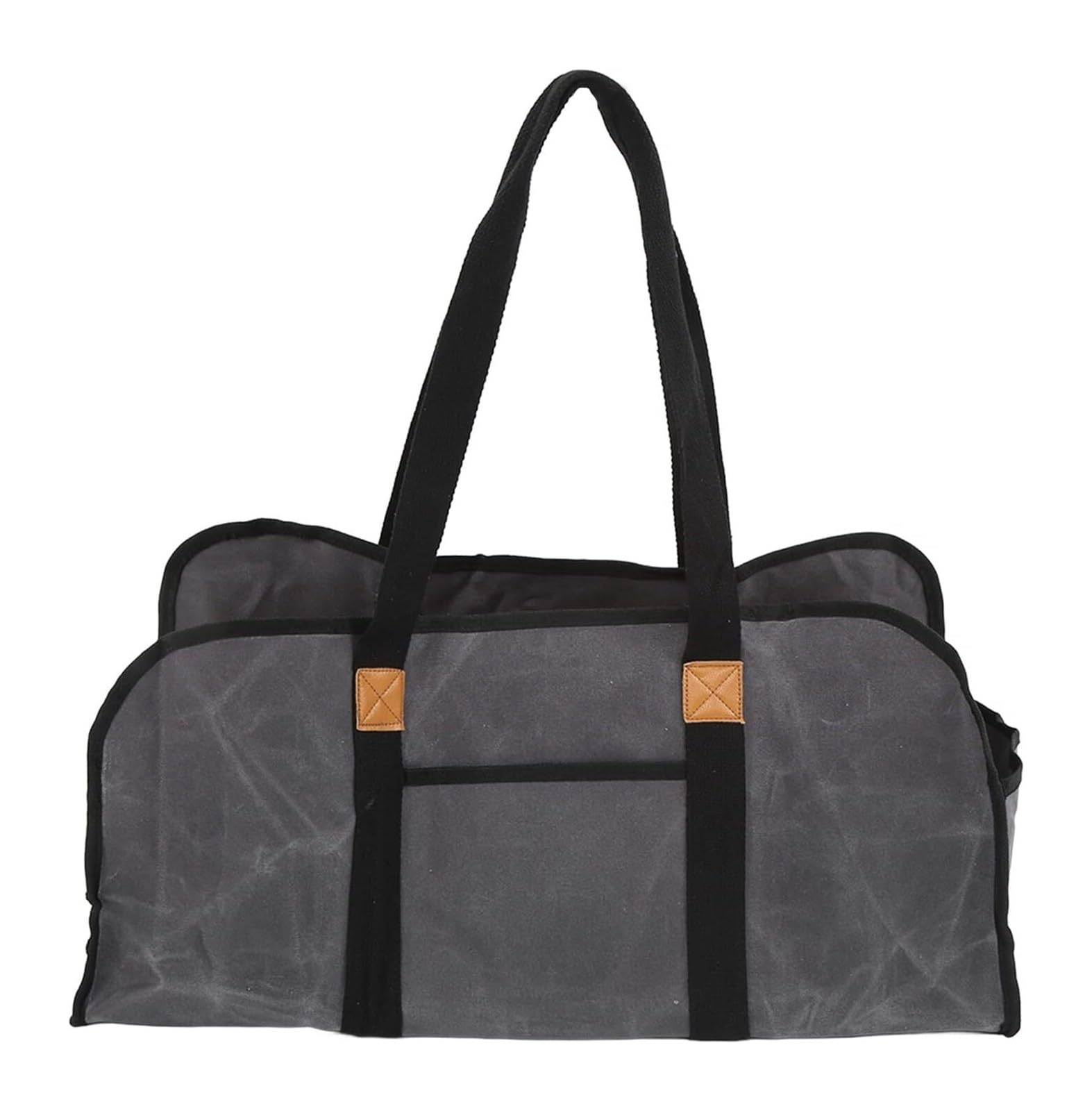 Canvas Firewood Log Carrier, 16oz Waxed Canvas Firewood Carrier Bag Dark Gray 22.8in Handle