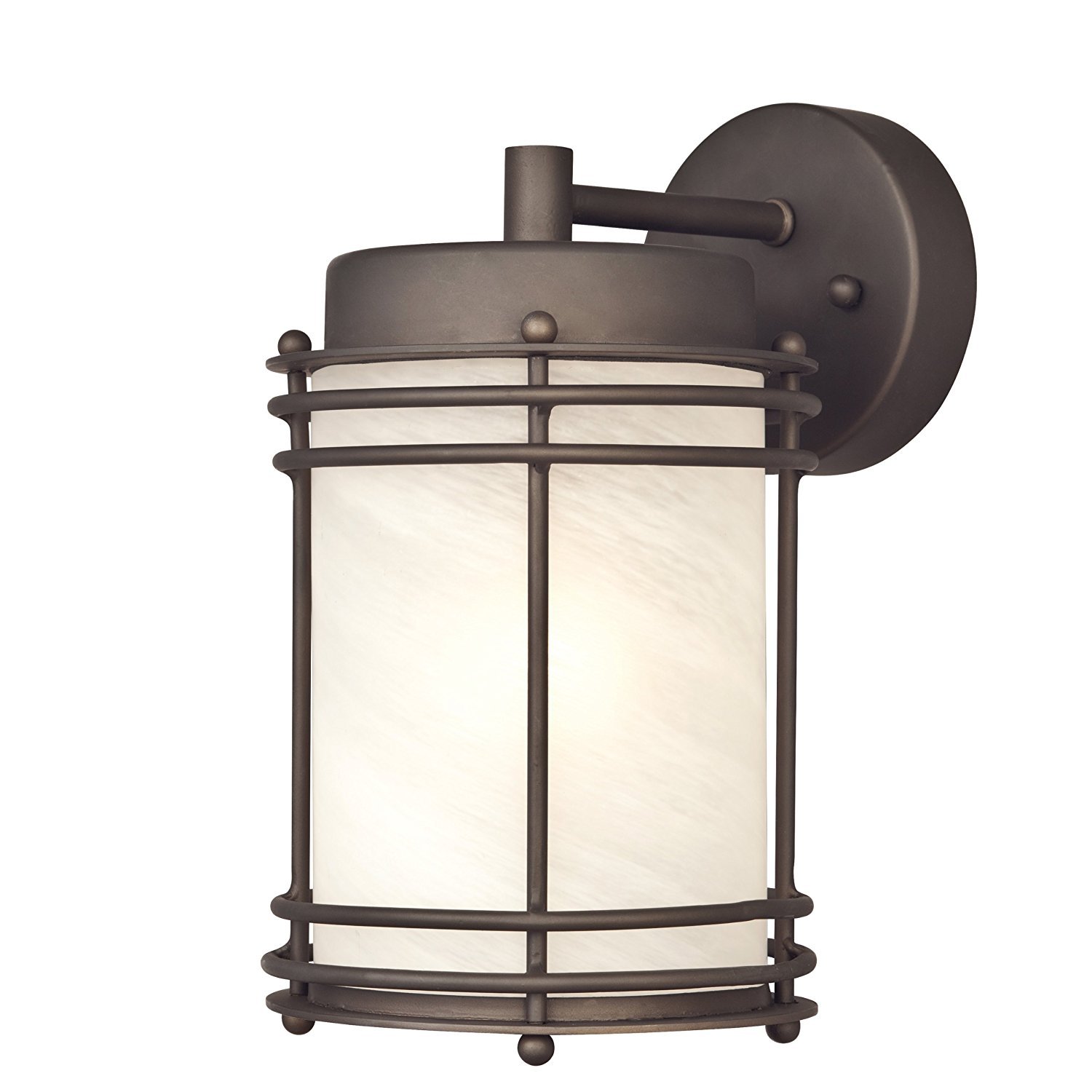 Westinghouse Parksville One-Light Outdoor Wall Lantern in Oil Rubbed Bronze with White Alabaster Glass