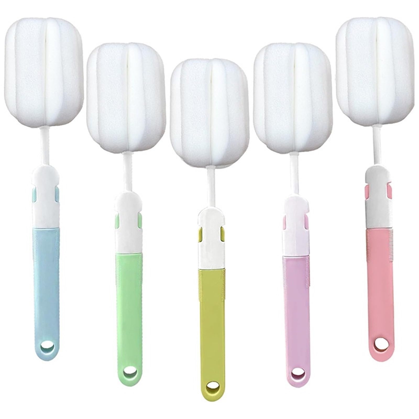 bottle brush Sponge Bottle Brush 5 PCS Cup Brushes Long Handle Scrubber Portable Cleaning