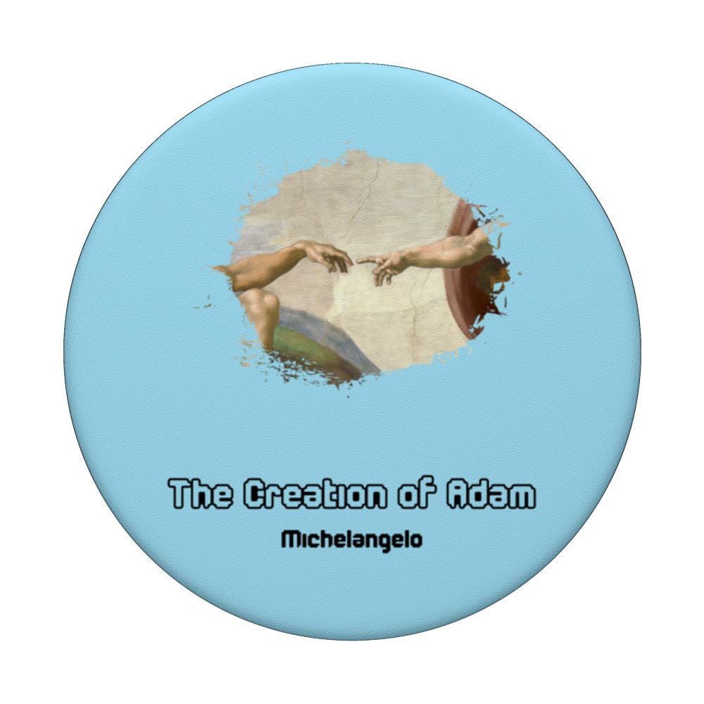 The Creation of Adam PopSockets Swappable PopGrip, Black - Image 3
