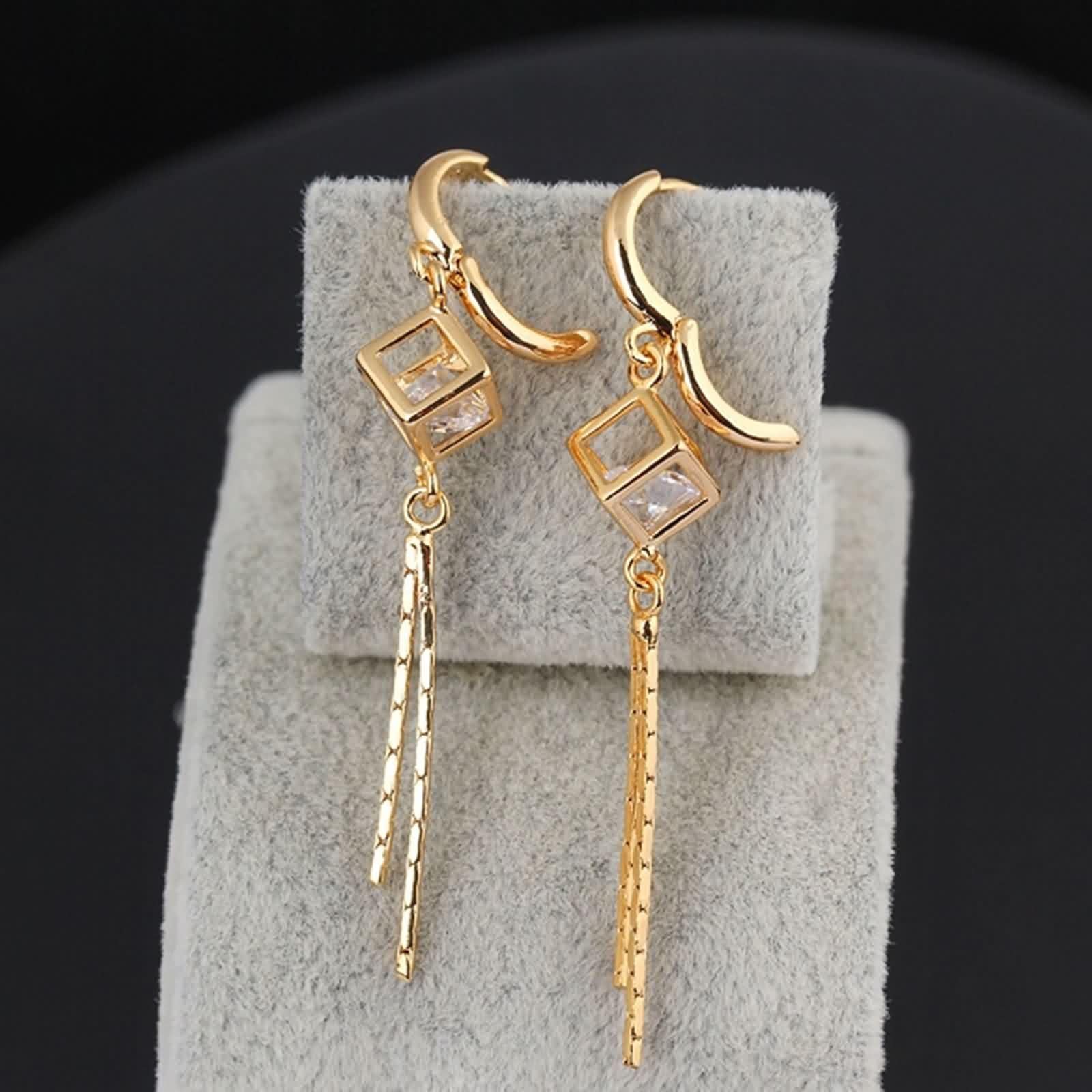 AMDXD Pendientes de oro amarillo de 18 quilates Au750, pendientes de aro con moissanita, pendientes para mujer, pequeños oro 750
