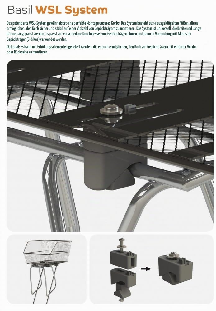 Basil Icon M Fahrradkorb - Hinterrad - WSL System - Robust - Schwarz