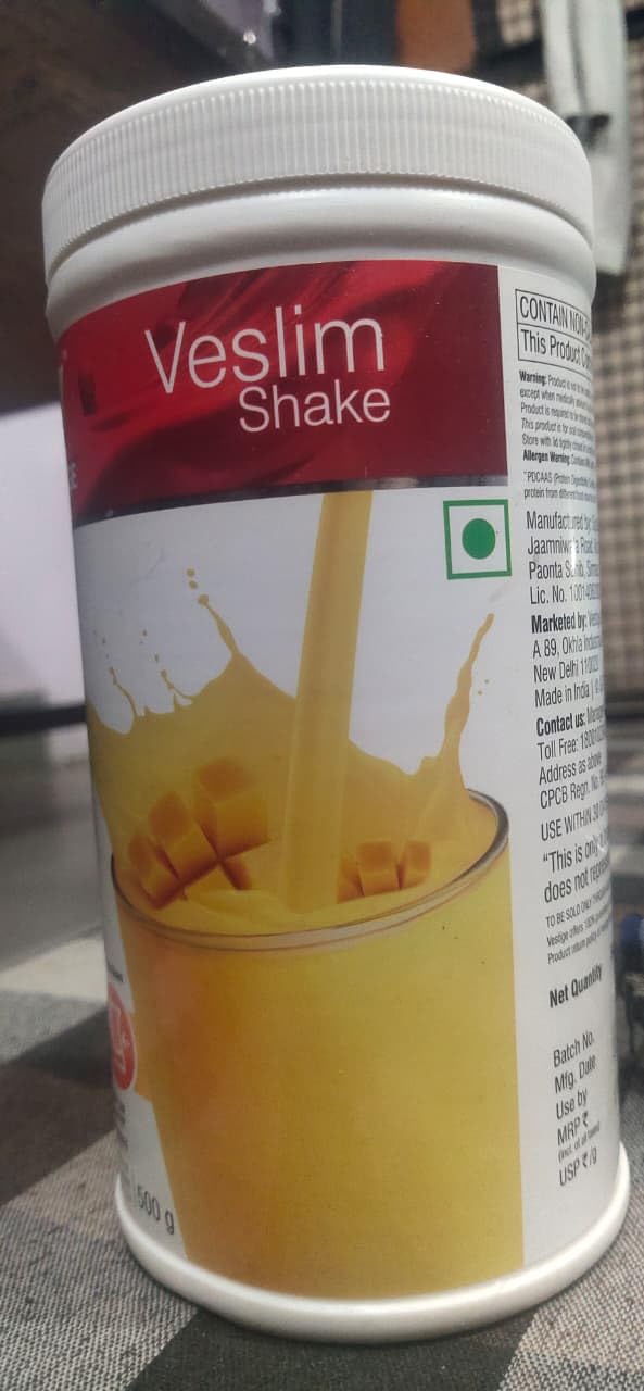 Veslim Shake Mango Flavour, 9g Protein, 26 Vitamins & Minerals, Low Glycemic Index, 500g-image-36