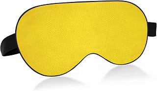 Máscara de ojos para dormir transpirable de color sólido amarillo liso, funda para dormir con sensación fresca para el descanso de verano, venda elástica contorneada para viajes de mujeres y hombres